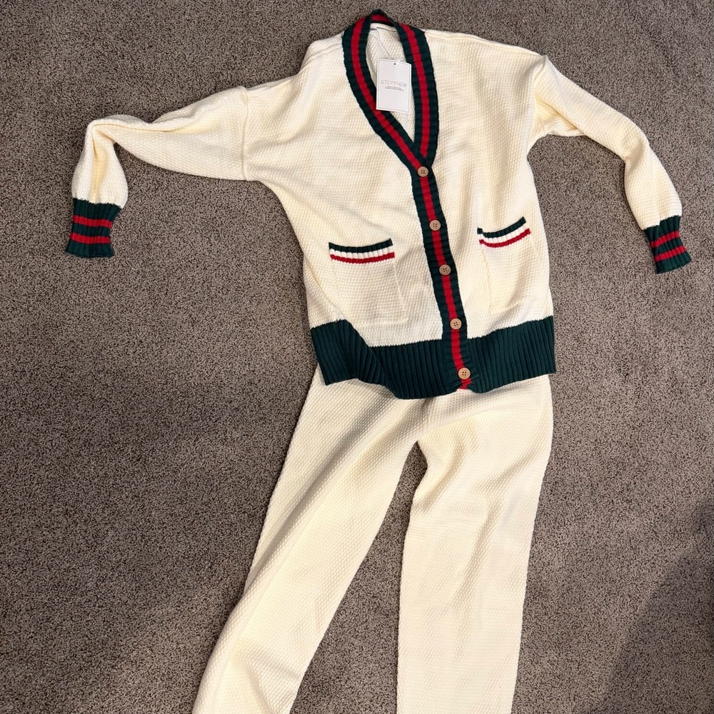 Stylish Cream Striped loungewear